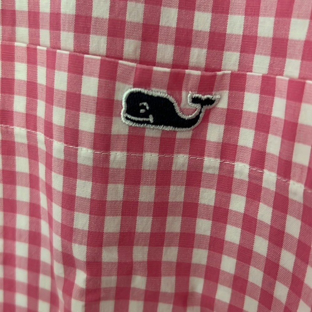 MENS LONG SLEVE PINK VINEYARD VINES CHECK SHIRT - Picture 2 of 6